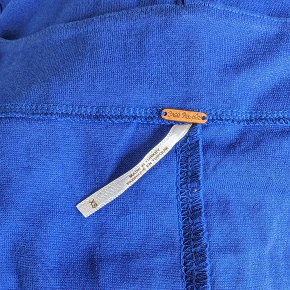 Free People Looking Back Blue Cobalt Long Sleeve Lace-Up Top - Picture 5 of 10